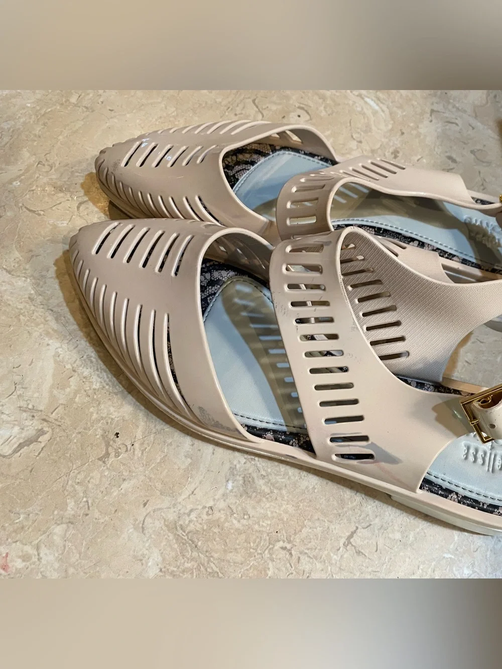 Melissa Women's Nude Cutout Slingback Flats